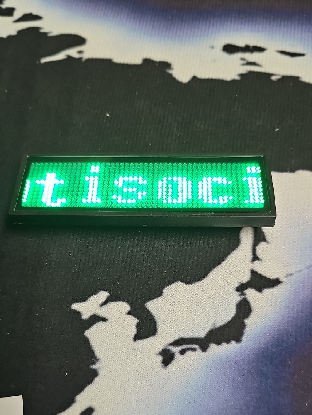 New LED Name Badge — Green Text